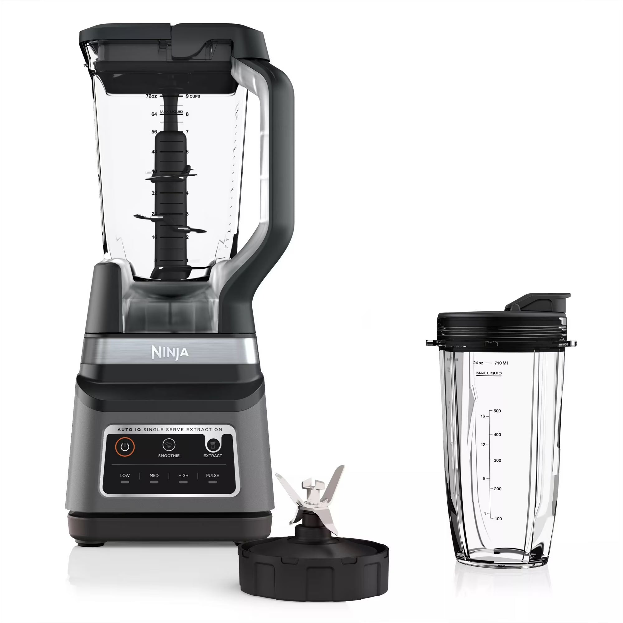 Ninja Professional Plus DUO Blender, 1400 W, 2 Auto-IQ Programs for Smoothies, Nutrient Extraction, 72 oz* Total Crushing Pitcher & (1) 24 oz To-Go Cup, Black, BN750