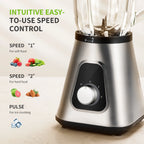 1200W Smoothie Blender, 52 Oz Countertop Blender for Shakes & 22 Oz Juicer Cup, 3 Adjustable Speed for Frozen Fruit Drinks, Smoothies, Sauces, Large Capacity